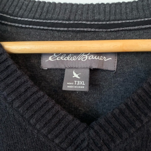 Black Eddie Bauer V Neck Sweater - Picture 1 of 3